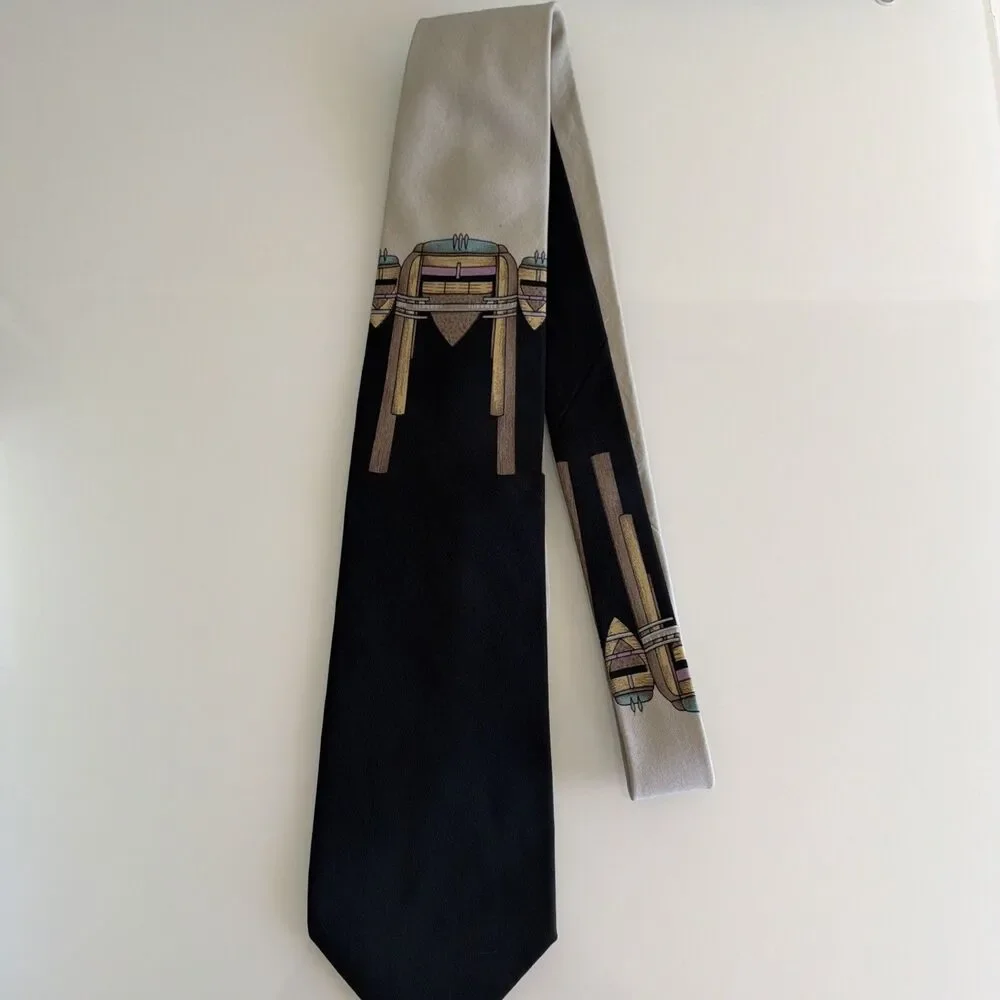 Vintage Vitaliano Pancaldi Italy Silk Jukebox Tie